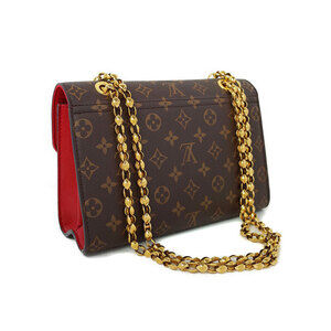 Louis Vuitton Monogram Victoire Shoulder Red Chain Bag Leather